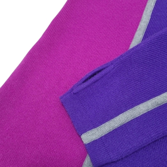 90s-Inspired Merino Wool Ski Sweater 1/4 Zip Color-Block Size Large - Picture 10 of 11